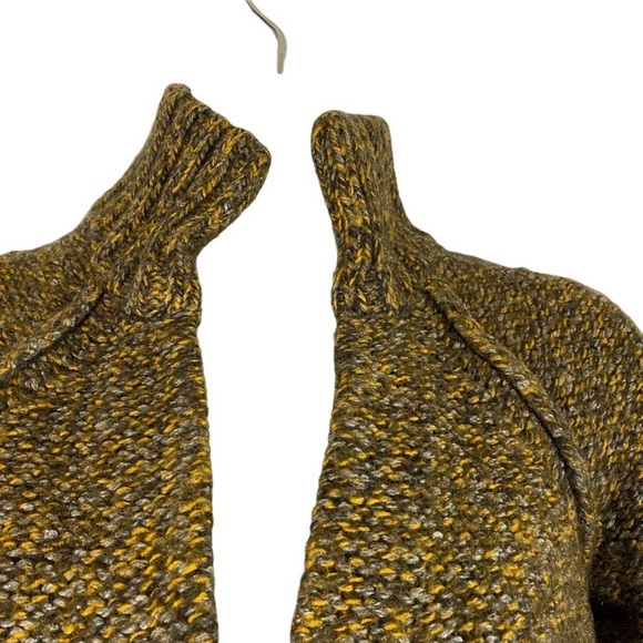 Loft Womens Medium Sweater Cardigan Wool Mohair Mock Neck Brown One Button - Picture 7 of 8